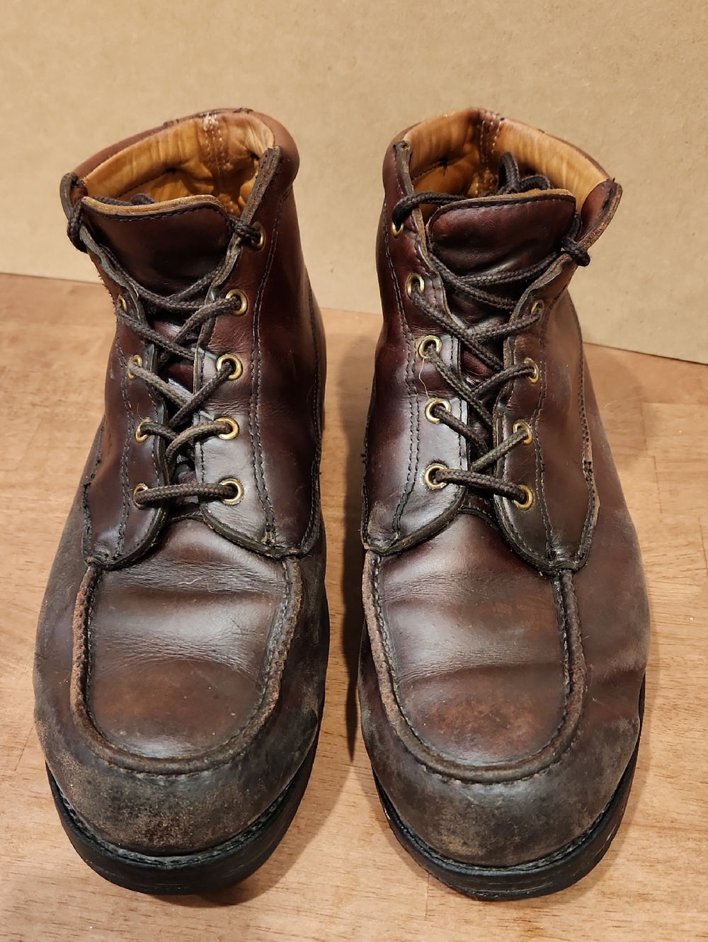 Filson Brown Leather Moc Toe Work Boots